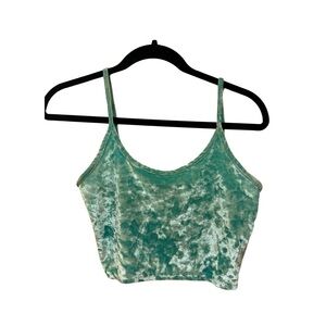 Velvet Light Blue Crop Top